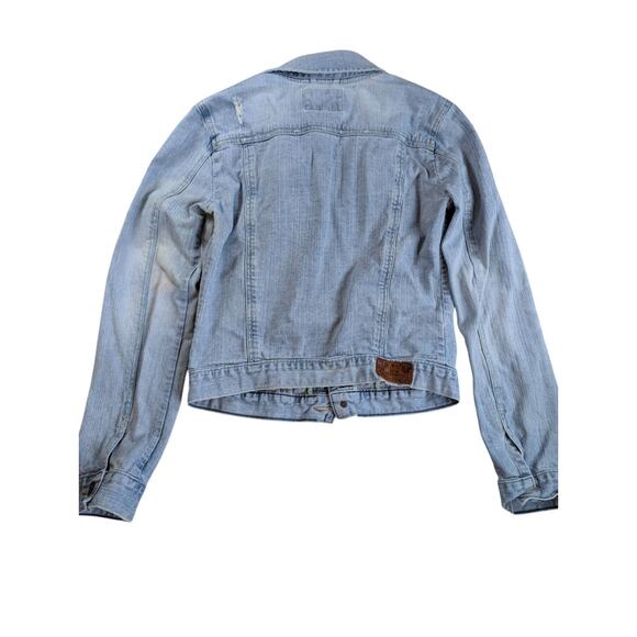 Abercrombie & Fitch Women’s Distressed VTG 90s Jean Jacket Med Light Blue Sz XL - Picture 2 of 12